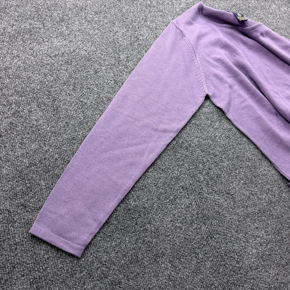 Charter Club Sweater Womens M Purple Merino Wool Delicate Minimalist Preppy - Picture 7 of 11